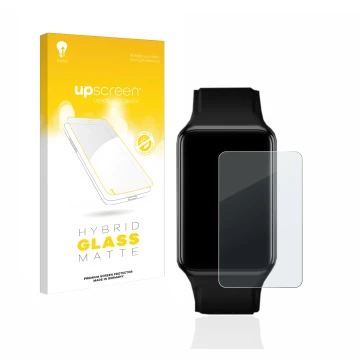 Front side of a product packaging with the brand logo upscreen. Next to it is the device Oppo Watch Free shown with the corres