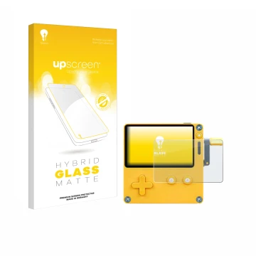 Front side of a product packaging with the brand logo upscreen. Next to it is the device Panic Playdate shown with the corresp