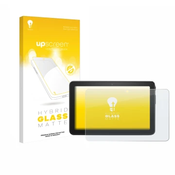 Front side of a product packaging with the brand logo upscreen. Next to it is the device Amazon Fire 7 2022 shown with the cor