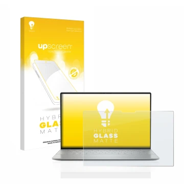 Front side of a product packaging with the brand logo upscreen. Next to it is the device Dell XPS 13 Plus 9320 Touch shown wit