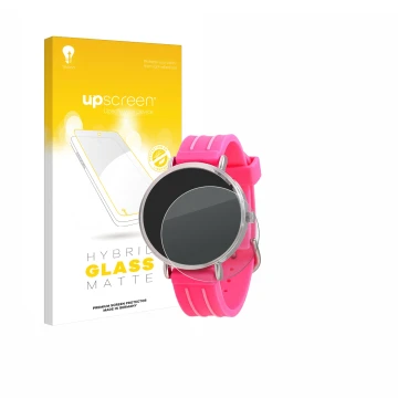 Front side of a product packaging with the brand logo upscreen. Next to it is the device Kiddus Children's Learning Watch show