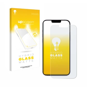 Front side of a product packaging with the brand logo upscreen. Next to it is the device Apple iPhone 14 Plus shown with the c