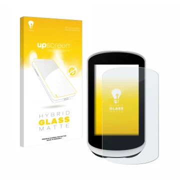 Front side of a product packaging with the brand logo upscreen. Next to it is the device Garmin Edge Explore 2 shown with the 