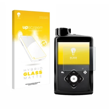 Front side of a product packaging with the brand logo upscreen. Next to it is the device Medtronic Minimed 780G shown with the