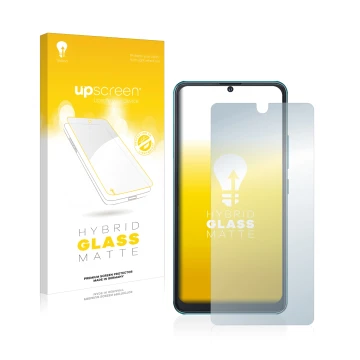 Front side of a product packaging with the brand logo upscreen. Next to it is the device Cubot Note 8 shown with the correspon