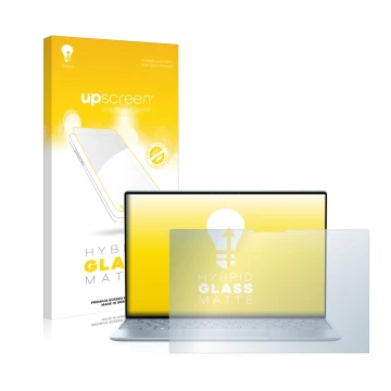 Front side of a product packaging with the brand logo upscreen. Next to it is the device Dell XPS 13 9315 Touch shown with the