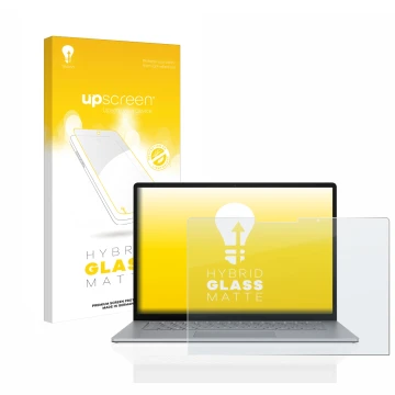 Front side of a product packaging with the brand logo upscreen. Next to it is the device Microsoft Surface Laptop 5 13.5