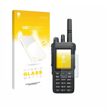 Front side of a product packaging with the brand logo upscreen. Next to it is the device Motorola R7 shown with the correspond