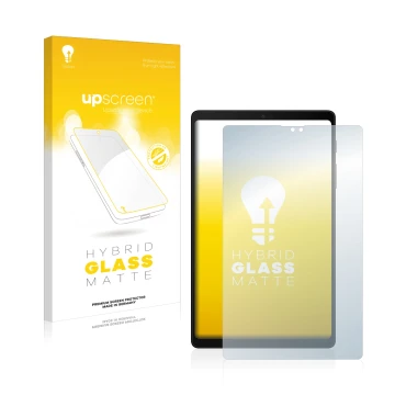 Front side of a product packaging with the brand logo upscreen. Next to it is the device Samsung Galaxy Tab A7 Lite 2022 shown