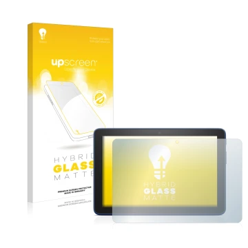 Front side of a product packaging with the brand logo upscreen. Next to it is the device Amazon Fire HD 8 Plus 2022 shown with