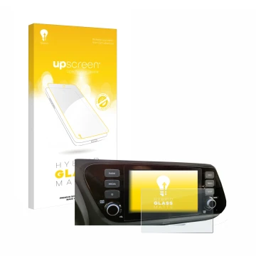 Front side of a product packaging with the brand logo upscreen. Next to it is the device Hyundai i20 2020 8