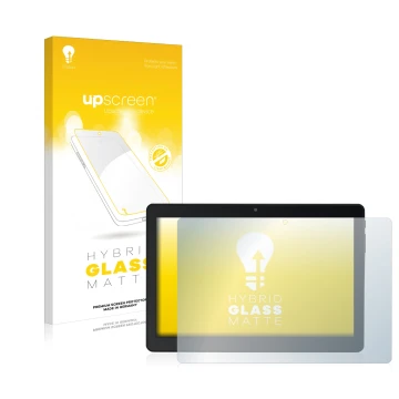 Front side of a product packaging with the brand logo upscreen. Next to it is the device Acepad A145 10.1