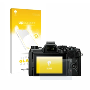 Front side of a product packaging with the brand logo upscreen. Next to it is the device Olympus OM System OM-5 shown with the