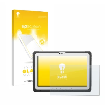 Front side of a product packaging with the brand logo upscreen. Next to it is the device Panasonic Toughbook FZ-A3 shown with 