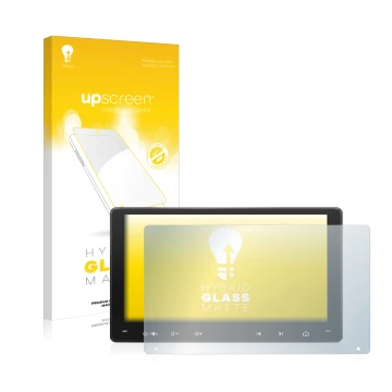 Front side of a product packaging with the brand logo upscreen. Next to it is the device Atoto A6 PF 9 Zoll shown with the cor