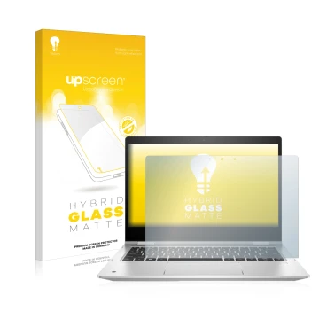 Front side of a product packaging with the brand logo upscreen. Next to it is the device HP ProBook x360 435 G9 shown with the