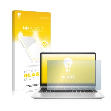 Front side of a product packaging with the brand logo upscreen. Next to it is the device HP ProBook 440 G9 shown with the corr