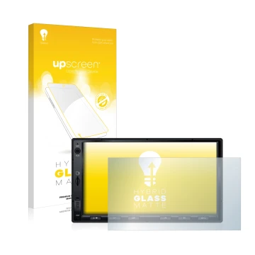 Front side of a product packaging with the brand logo upscreen. Next to it is the device Atoto S8 Standard 7 zoll shown with t