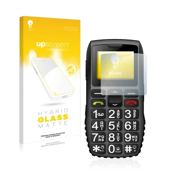Front side of a product packaging with the brand logo upscreen. Next to it is the device artfone C1 + shown with the correspon