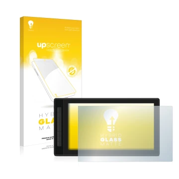 Front side of a product packaging with the brand logo upscreen. Next to it is the device Huion Kamvas Pro 16 (2.5K) shown with