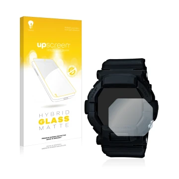 Front side of a product packaging with the brand logo upscreen. Next to it is the device Casio G-Shock GD350 shown with the co