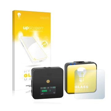 Front side of a product packaging with the brand logo upscreen. Next to it is the device Rode Wireless GO II shown with the co