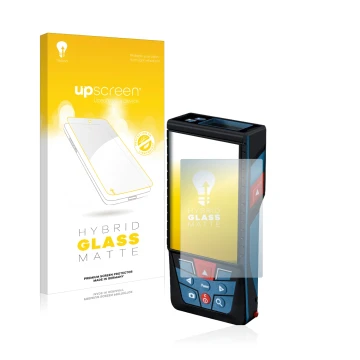 Front side of a product packaging with the brand logo upscreen. Next to it is the device Bosch GLM 150-27c shown with the corr