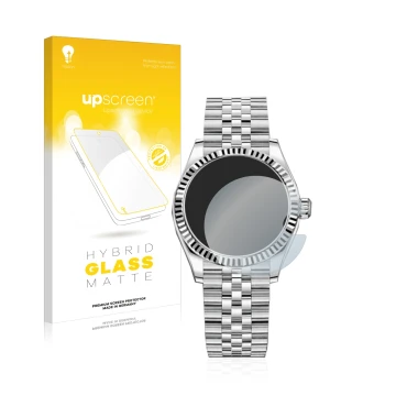 Front side of a product packaging with the brand logo upscreen. Next to it is the device Rolex Datejust 31 shown with the corr