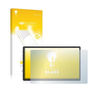 Front side of a product packaging with the brand logo upscreen. Next to it is the device Sebbe Facetel Tablet Q10 shown with t