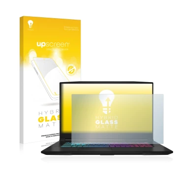 Front side of a product packaging with the brand logo upscreen. Next to it is the device MSI Katana 17 B13V shown with the cor