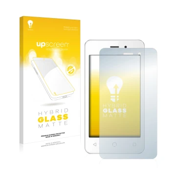 Front side of a product packaging with the brand logo upscreen. Next to it is the device NUU Mobile A1 shown with the correspo