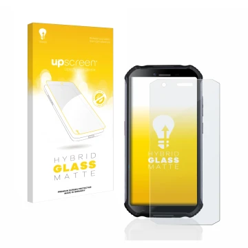 Front side of a product packaging with the brand logo upscreen. Next to it is the device Doogee S41 shown with the correspondi