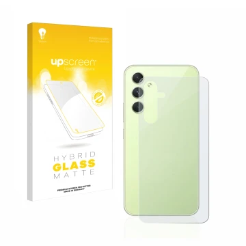 Front side of a product packaging with the brand logo upscreen. Next to it is the device Samsung Galaxy A54 5G (Back) shown wi