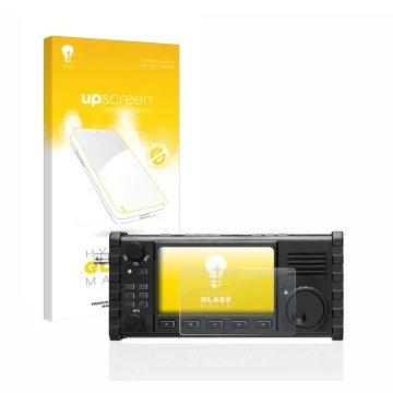 Front side of a product packaging with the brand logo upscreen. Next to it is the device Xiegu X6100 HF-Transceiver shown with