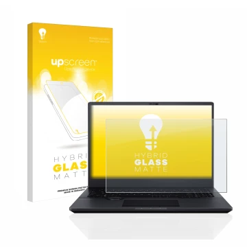 Front side of a product packaging with the brand logo upscreen. Next to it is the device ASUS ProArt StudioBook 16 OLED shown 