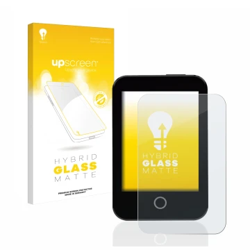 Front side of a product packaging with the brand logo upscreen. Next to it is the device Medtrum Touchcare nano CGM shown with