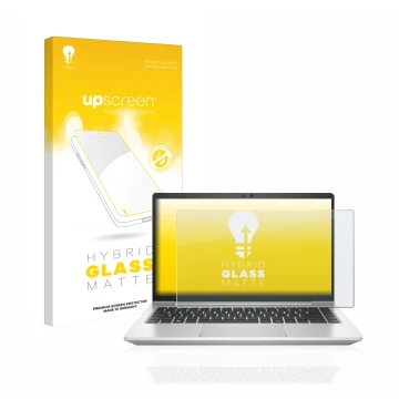 Front side of a product packaging with the brand logo upscreen. Next to it is the device HP EliteBook 640 G9 shown with the co