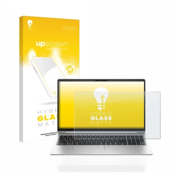Front side of a product packaging with the brand logo upscreen. Next to it is the device HP ProBook 450 G10 shown with the cor