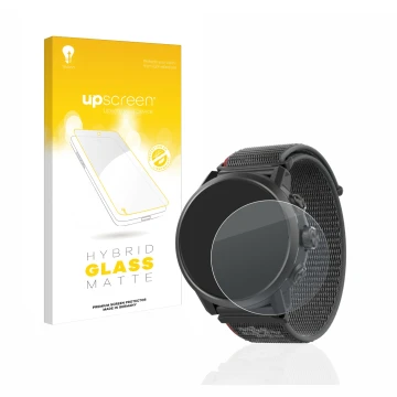 Front side of a product packaging with the brand logo upscreen. Next to it is the device Coros Apex 2 shown with the correspon