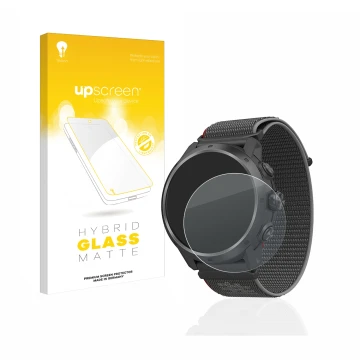 Front side of a product packaging with the brand logo upscreen. Next to it is the device Coros Apex 2 Pro shown with the corre