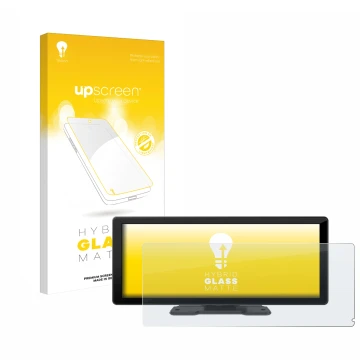 Front side of a product packaging with the brand logo upscreen. Next to it is the device Carpuride W103 10.3