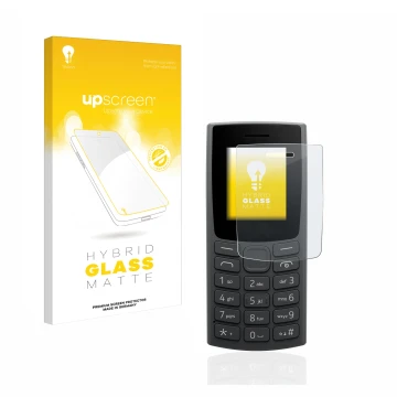 Front side of a product packaging with the brand logo upscreen. Next to it is the device Nokia 110 (2023) shown with the corre