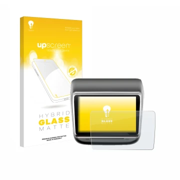 Front side of a product packaging with the brand logo upscreen. Next to it is the device Tesla Model Y Infotainment System 7.2
