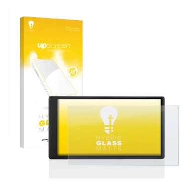 Front side of a product packaging with the brand logo upscreen. Next to it is the device Garmin Drive 55 shown with the corres