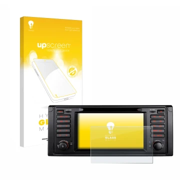 Front side of a product packaging with the brand logo upscreen. Next to it is the device Xtrons IQ7039B shown with the corresp