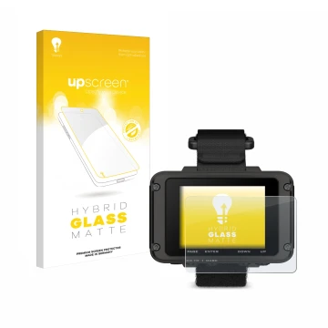 Front side of a product packaging with the brand logo upscreen. Next to it is the device Garmin Foretrex 801 shown with the co