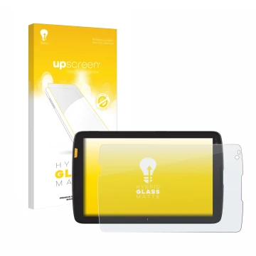 Front side of a product packaging with the brand logo upscreen. Next to it is the device Zebra ET40 8