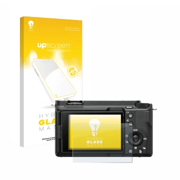 Front side of a product packaging with the brand logo upscreen. Next to it is the device Sony Alpha ZV-E1 shown with the corre