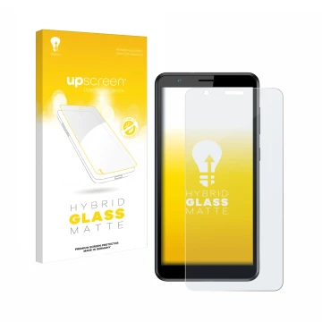 Front side of a product packaging with the brand logo upscreen. Next to it is the device ZTE Blade A31 shown with the correspo