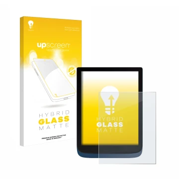 Front side of a product packaging with the brand logo upscreen. Next to it is the device Vivlio InkPad 3 shown with the corres